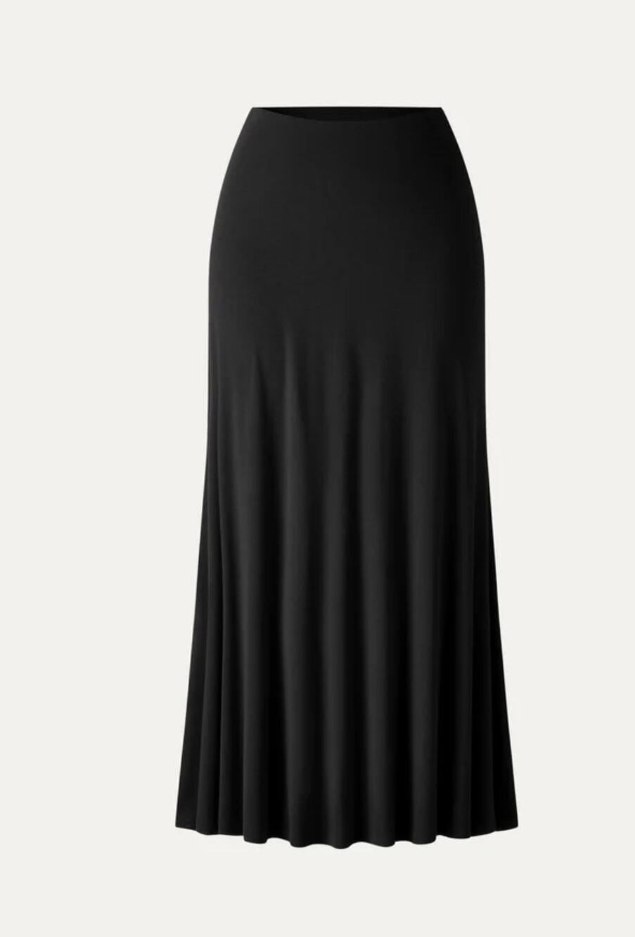 OGL Move Black Flowy Ruched Midi Skirt Casual Pull On A Line Skirt Size L